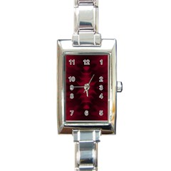 Black Red Tie Dye Pattern Rectangle Italian Charm Watch