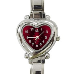 Black Red Tie Dye Pattern Heart Italian Charm Watch