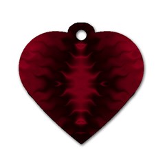 Black Red Tie Dye Pattern Dog Tag Heart (one Side)