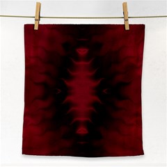 Black Red Tie Dye Pattern Face Towel by SpinnyChairDesigns