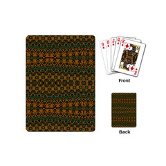 Boho Rustic Green Playing Cards Single Design (mini) by SpinnyChairDesigns