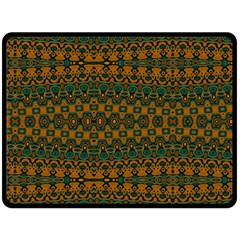 Boho Rustic Green Double Sided Fleece Blanket (large)  by SpinnyChairDesigns