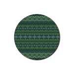 Boho Forest Green  Rubber Round Coaster (4 pack)  Front