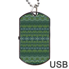Boho Forest Green  Dog Tag USB Flash (Two Sides)