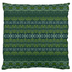 Boho Forest Green  Large Cushion Case (two Sides) by SpinnyChairDesigns