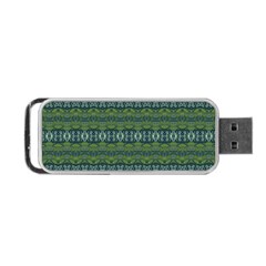 Boho Forest Green  Portable Usb Flash (two Sides) by SpinnyChairDesigns