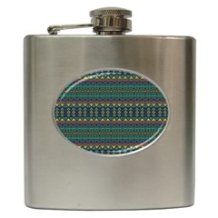 Boho Summer Green Hip Flask (6 Oz) by SpinnyChairDesigns