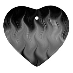 Abstract Black Grey Ornament (heart) by SpinnyChairDesigns