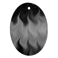 Abstract Black Grey Oval Ornament (two Sides) by SpinnyChairDesigns