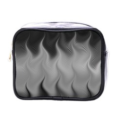 Abstract Black Grey Mini Toiletries Bag (one Side) by SpinnyChairDesigns