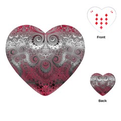 Black Pink Spirals And Swirls Playing Cards Single Design (heart) by SpinnyChairDesigns