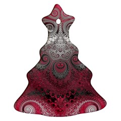 Black Pink Spirals And Swirls Ornament (christmas Tree)  by SpinnyChairDesigns