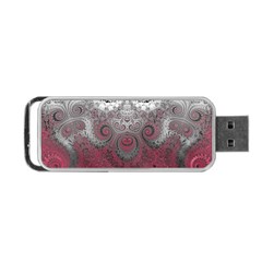 Black Pink Spirals And Swirls Portable Usb Flash (two Sides) by SpinnyChairDesigns
