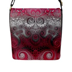 Black Pink Spirals And Swirls Flap Closure Messenger Bag (l) by SpinnyChairDesigns