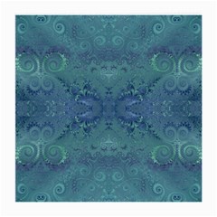 Teal Spirals And Swirls Medium Glasses Cloth by SpinnyChairDesigns