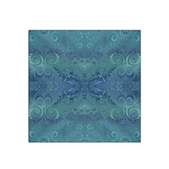 Teal Spirals And Swirls Satin Bandana Scarf by SpinnyChairDesigns