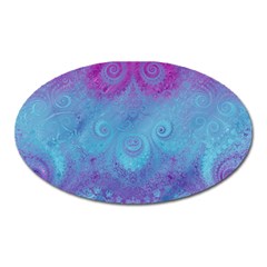 Purple Blue Swirls And Spirals Oval Magnet by SpinnyChairDesigns