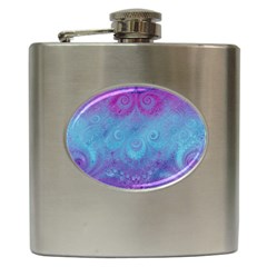 Purple Blue Swirls And Spirals Hip Flask (6 Oz) by SpinnyChairDesigns