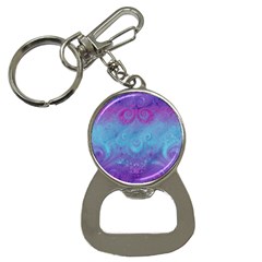 Purple Blue Swirls And Spirals Bottle Opener Key Chain by SpinnyChairDesigns