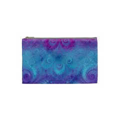 Purple Blue Swirls And Spirals Cosmetic Bag (small) by SpinnyChairDesigns