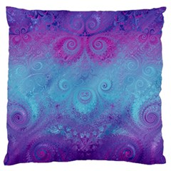 Purple Blue Swirls And Spirals Standard Flano Cushion Case (one Side) by SpinnyChairDesigns