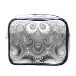 Black and White Spirals Mini Toiletries Bag (One Side) Front