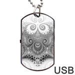 Black and White Spirals Dog Tag USB Flash (One Side) Front