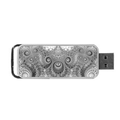 Black And White Spirals Portable Usb Flash (one Side) by SpinnyChairDesigns
