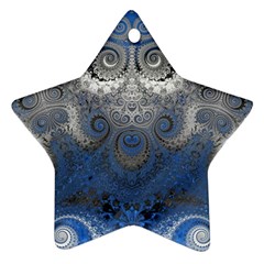 Blue Swirls And Spirals Ornament (star) by SpinnyChairDesigns