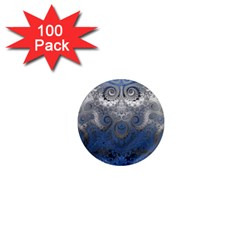 Blue Swirls and Spirals 1  Mini Magnets (100 pack) 