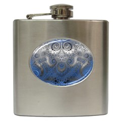 Blue Swirls and Spirals Hip Flask (6 oz)