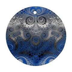 Blue Swirls and Spirals Round Ornament (Two Sides)