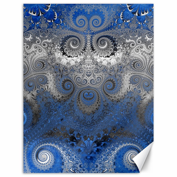 Blue Swirls and Spirals Canvas 12  x 16 