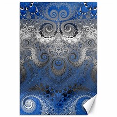 Blue Swirls And Spirals Canvas 12  X 18  by SpinnyChairDesigns