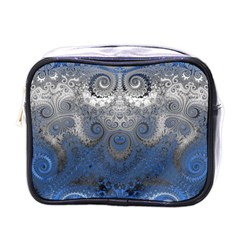 Blue Swirls And Spirals Mini Toiletries Bag (one Side) by SpinnyChairDesigns