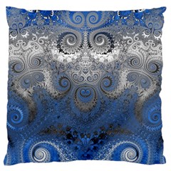 Blue Swirls and Spirals Large Cushion Case (One Side)