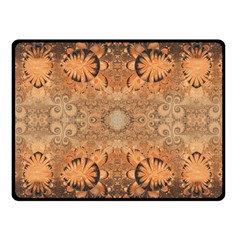 Rustic Orange Swirls Double Sided Fleece Blanket (small)  by SpinnyChairDesigns