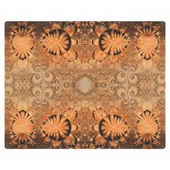 Rustic Orange Swirls Double Sided Flano Blanket (medium)  by SpinnyChairDesigns