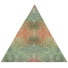 Peach Green Texture Wooden Puzzle Triangle by SpinnyChairDesigns