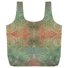 Peach Green Texture Full Print Recycle Bag (xxxl) by SpinnyChairDesigns