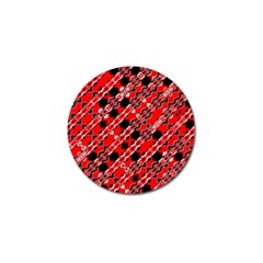 Abstract Red Black Checkered Golf Ball Marker (10 Pack) by SpinnyChairDesigns