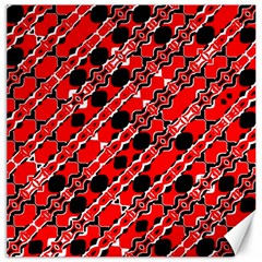 Abstract Red Black Checkered Canvas 20  X 20 