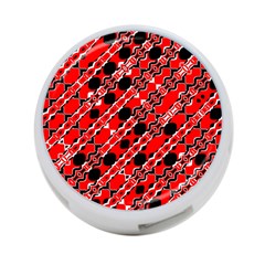 Abstract Red Black Checkered 4-port Usb Hub (two Sides) by SpinnyChairDesigns