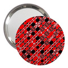 Abstract Red Black Checkered 3  Handbag Mirrors by SpinnyChairDesigns