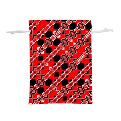 Abstract Red Black Checkered Lightweight Drawstring Pouch (m) by SpinnyChairDesigns