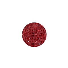 Abstract Red Black Checkered 1  Mini Buttons by SpinnyChairDesigns