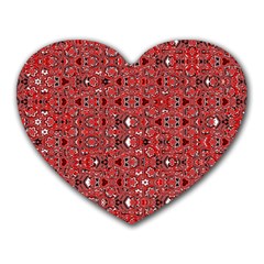 Abstract Red Black Checkered Heart Mousepads by SpinnyChairDesigns