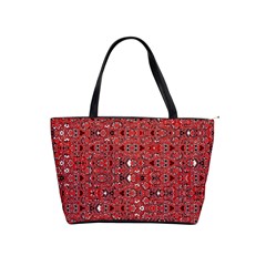 Abstract Red Black Checkered Classic Shoulder Handbag