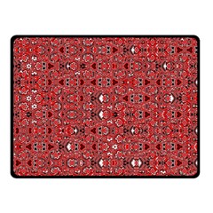 Abstract Red Black Checkered Double Sided Fleece Blanket (small)  by SpinnyChairDesigns