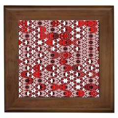 Red Black Checkered Framed Tile by SpinnyChairDesigns